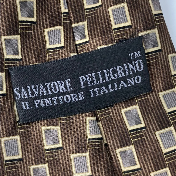 Salvatore Pellegrino Geometric Silk Tie 15PE - Picture 5 of 5